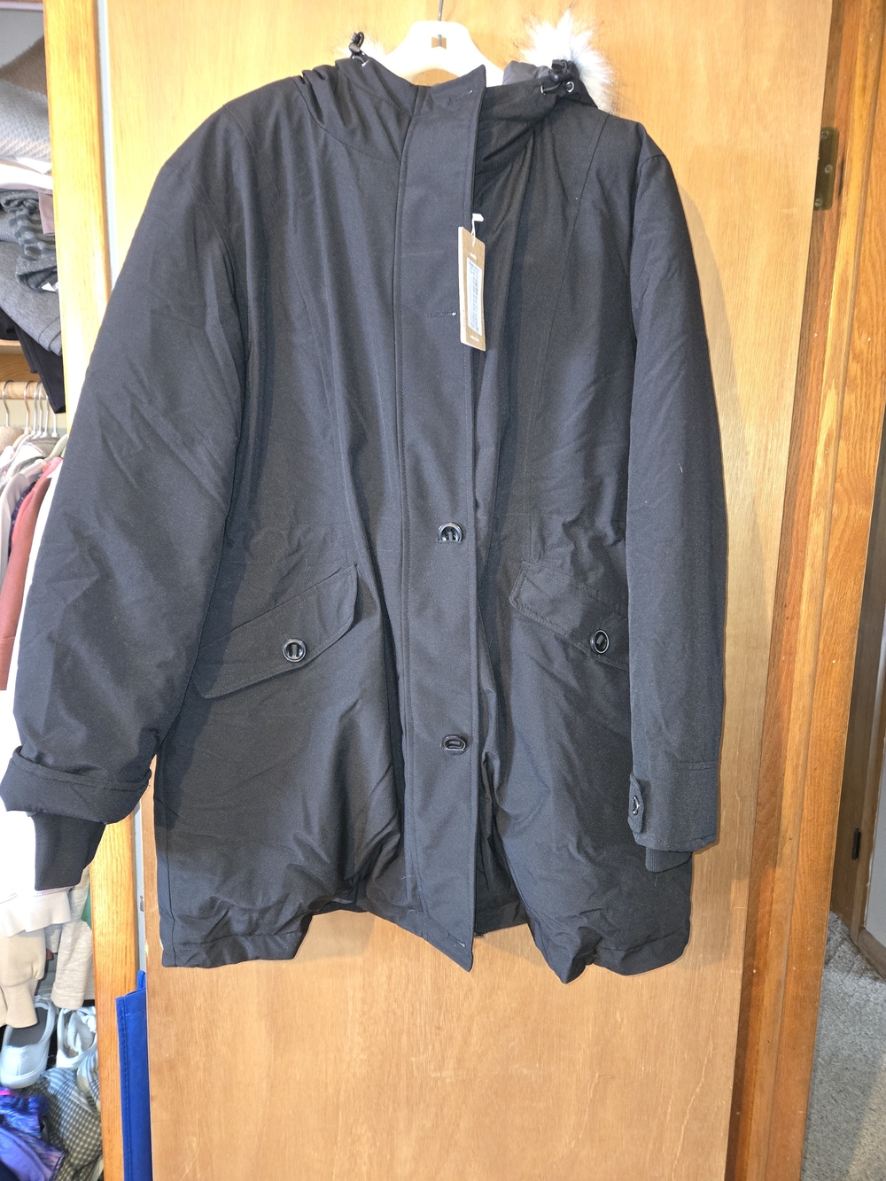 Women's XXL Wantdo Black Warm Winter Coat With Hood